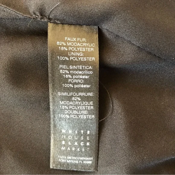 ⭐️NEW⭐️White House Black Market (WHBM) Black Faux Fur Vest - Picture 8 of 10